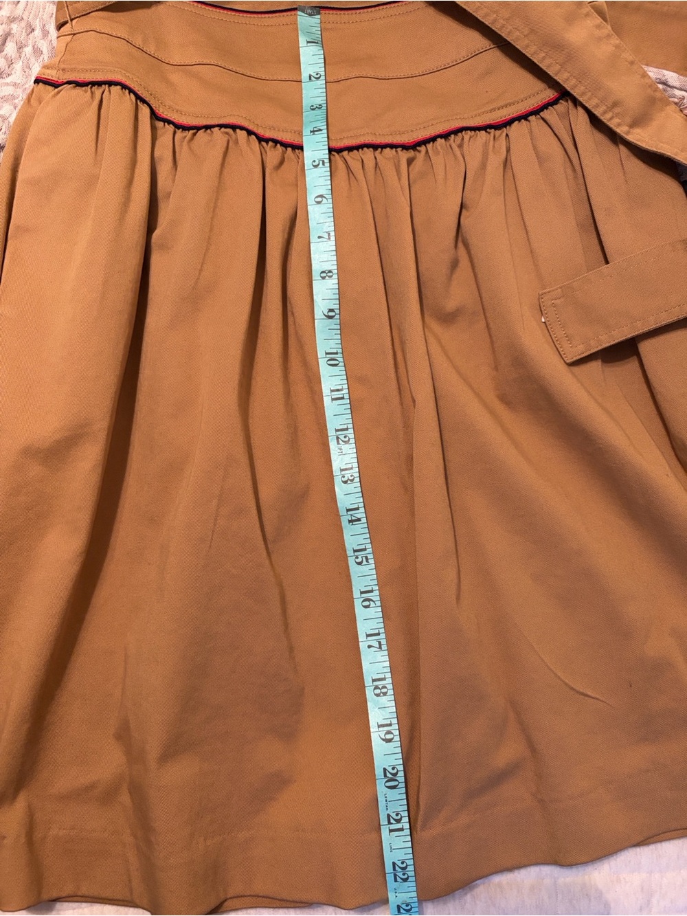 Women’s Tan A-Line Belted Skirt - Picture 6 of 6